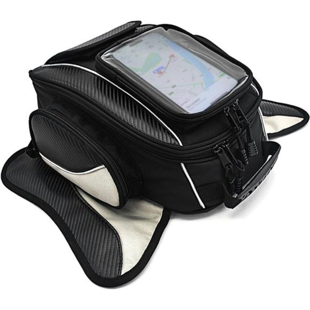Motorcycle Tank Bag Oxford Saddle Black Motorbike Bag - Strong Magnetic Bag